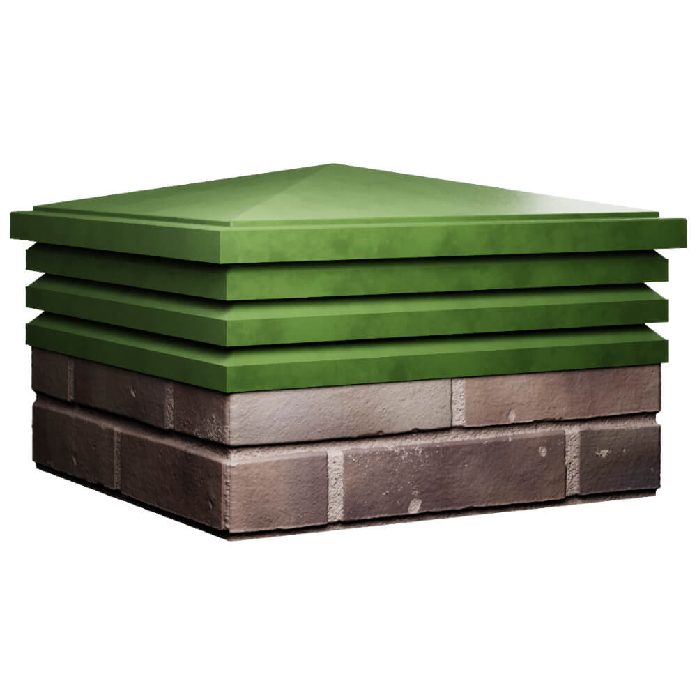 Колпак Zking Бона ХайТек Зеленый на столб 2х2 кирпича (513х513мм) в Челябинске фото