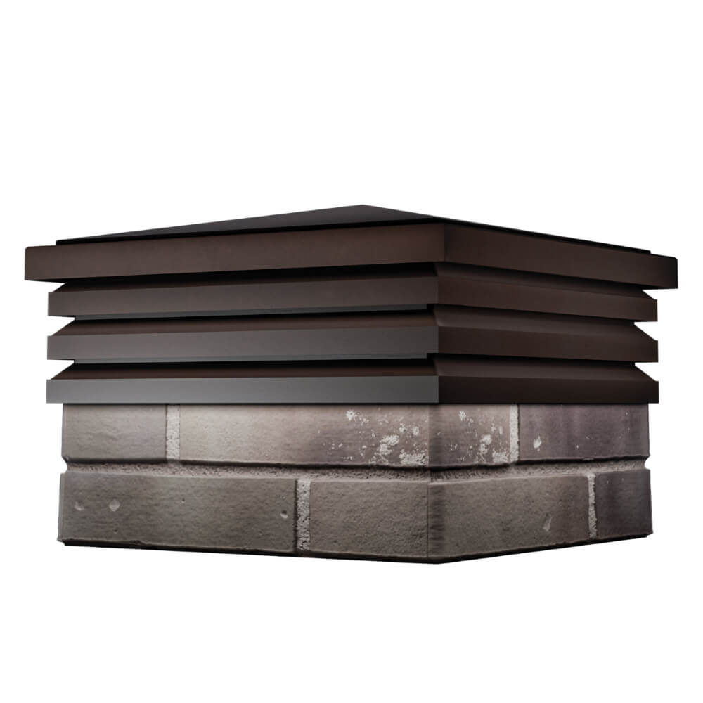 Колпак Zking Бона ХайТек Коричневый на столб 1.5х1.5 кирпича (385х385мм) в Челябинске фото