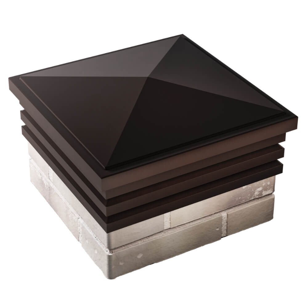 Колпак Zking Бона ХайТек Коричневый на столб 1.5х1.5 кирпича (385х385мм) в Челябинске фото