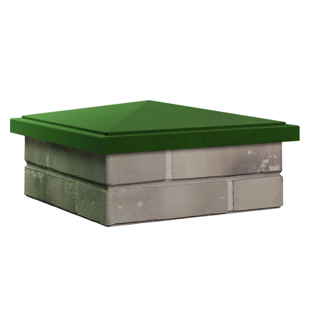 Колпак Zking БонаМоно Зеленый на столб 1.5х1.5 кирпича (385х385, 400х400мм) в Челябинске фото