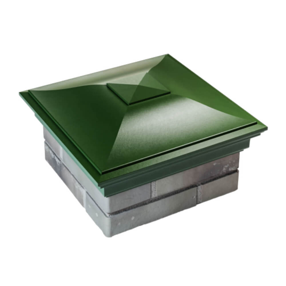 Колпак Zking Монблан Зеленый на столб 1.5х1.5 еврокирпича 0.7НФ (355х355мм) в Челябинске фото
