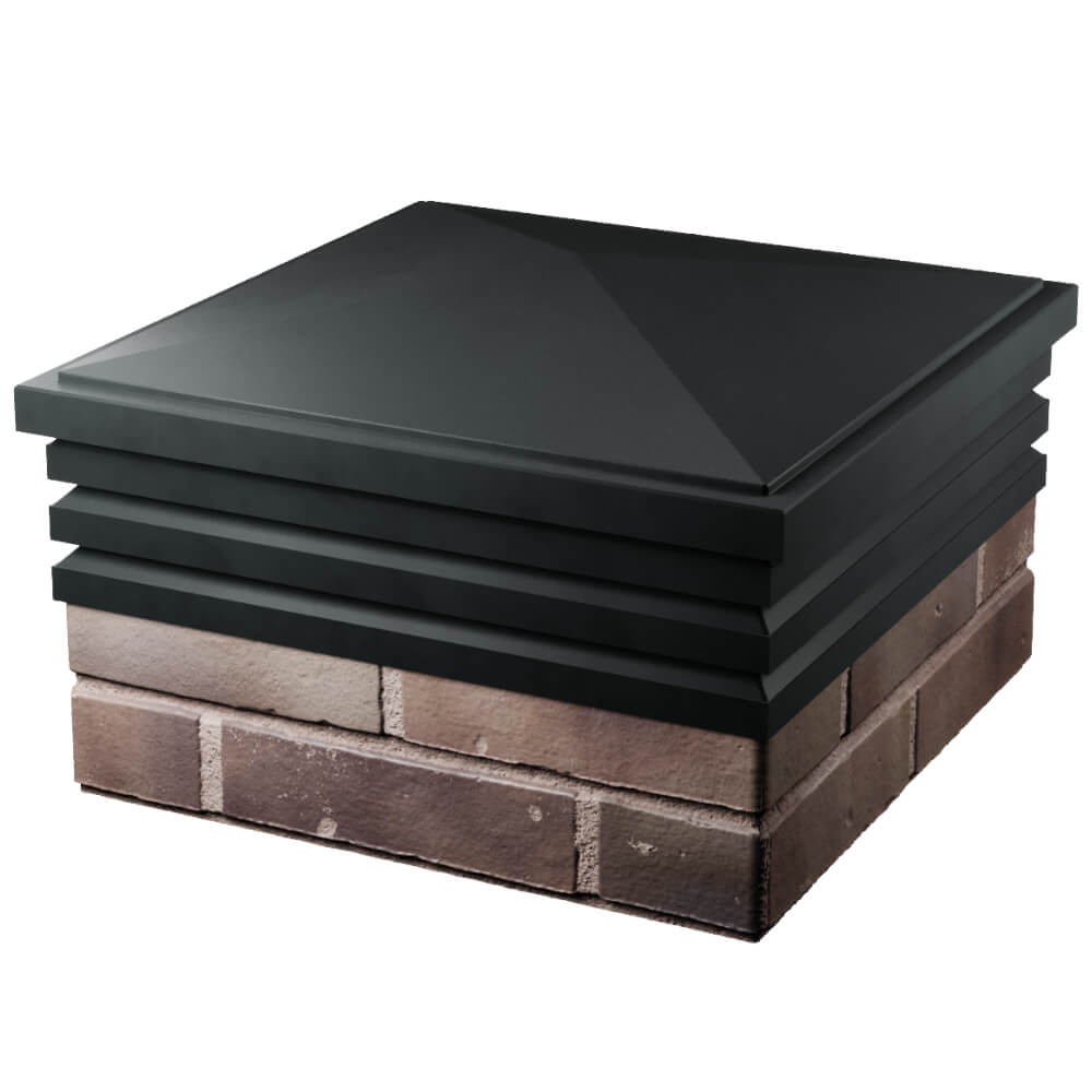 Колпак Zking Бона ХайТек Черный на столб 2х2 кирпича (513х513мм) в Челябинске фото