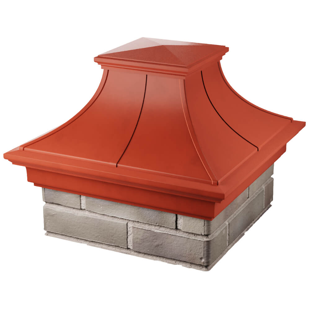 Колпак Zking Монблан Премиум Красный на столб 1.5х1.5 кирпича (385х385мм) в Челябинске фото