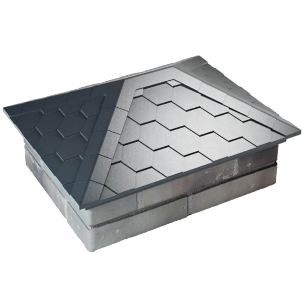 Колпак Zking Эверест Серый на столб 2х1.5 кирпича (520х390мм) Челябинск фото