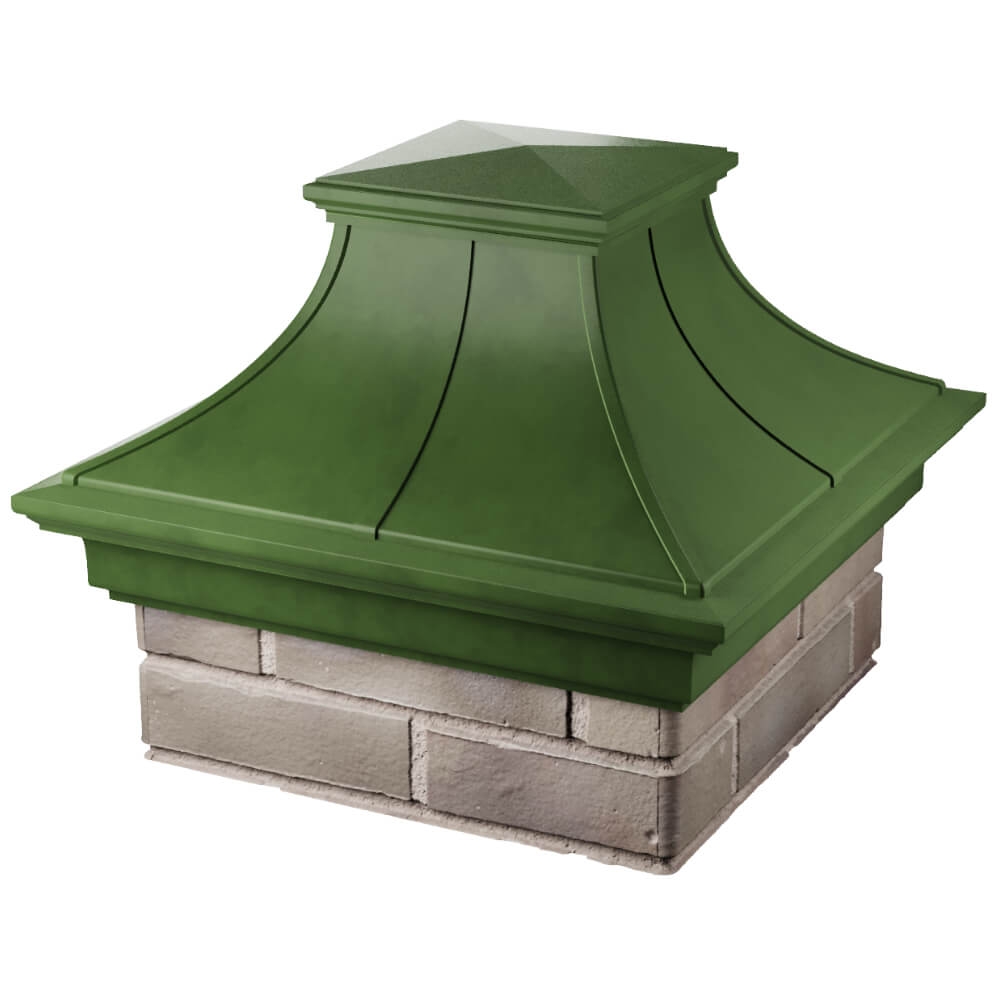 Колпак Zking Монблан Премиум Зеленый на столб 1.5х1.5 кирпича (385х385мм) в Челябинске фото