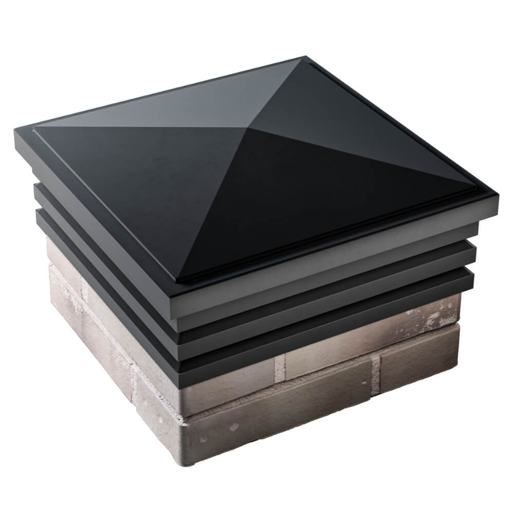 Колпак Zking Бона ХайТек Черный на столб 1.5х1.5 кирпича (385х385мм) в Челябинске фото