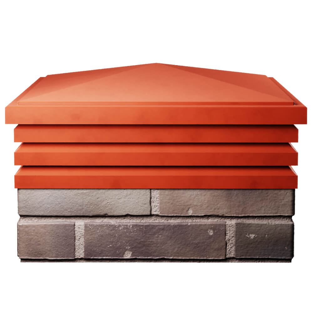 Колпак Zking Бона ХайТек Красный на столб 2х2 кирпича (513х513мм) Челябинск фото