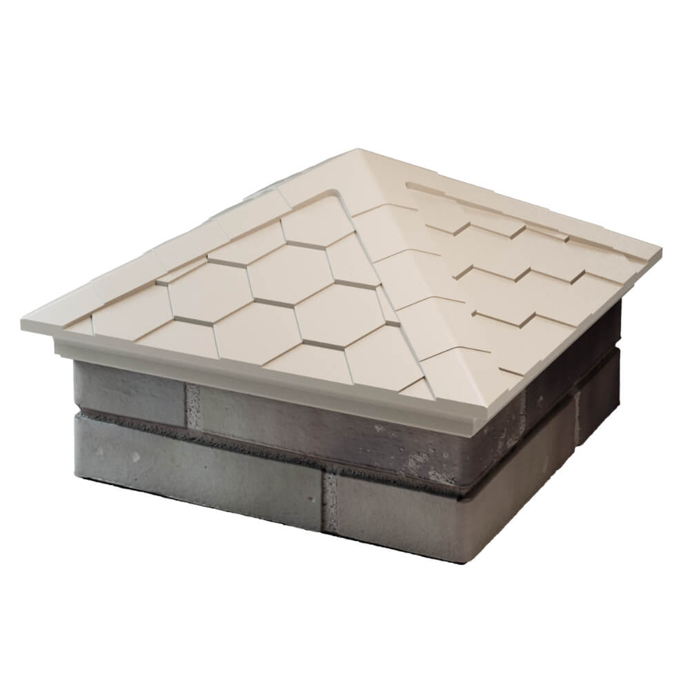 Колпак Zking Эверест Бежевый на столб 1.5х1.5 кирпича (390х390мм) в Челябинске фото