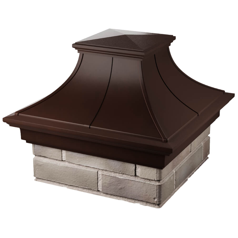 Колпак Zking Монблан Премиум Коричневый на столб 1.5х1.5 кирпича (385х385мм) в Челябинске фото