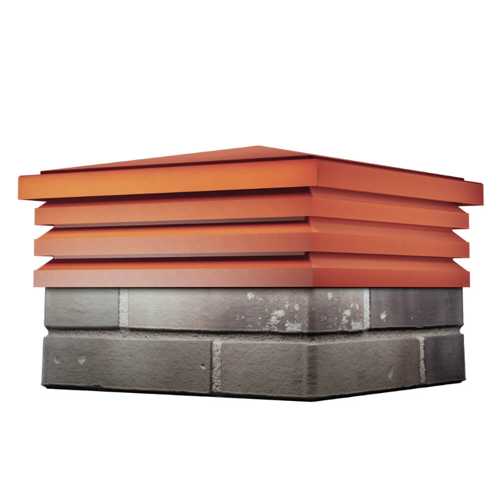 Колпак Zking Бона ХайТек Красный на столб 1.5х1.5 кирпича (385х385мм) в Челябинске фото