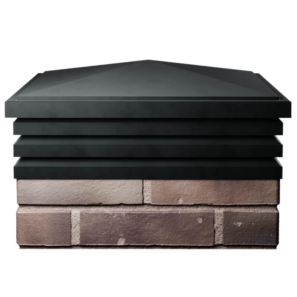 Колпак Zking Бона ХайТек Черный на столб 2х2 кирпича (513х513мм) Челябинск фото