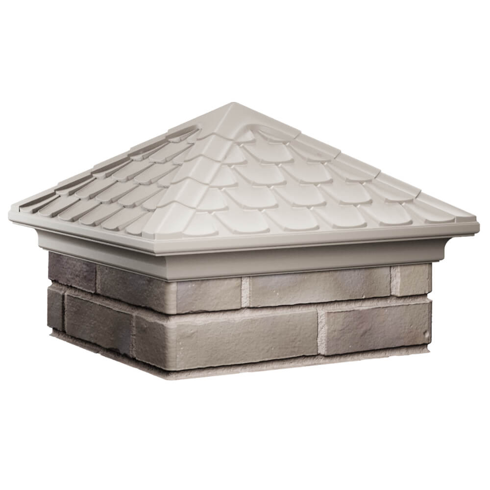 Колпак Zking Эльбрус Бежевый на столб 1.5х1.5 кирпича (385х385мм) в Челябинске фото