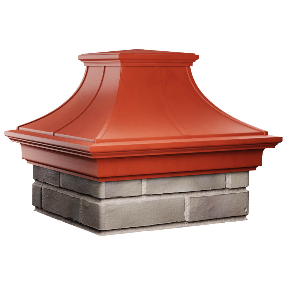 Колпак Zking Монблан Премиум Красный на столб 1.5х1.5 кирпича (385х385мм) в Челябинске фото