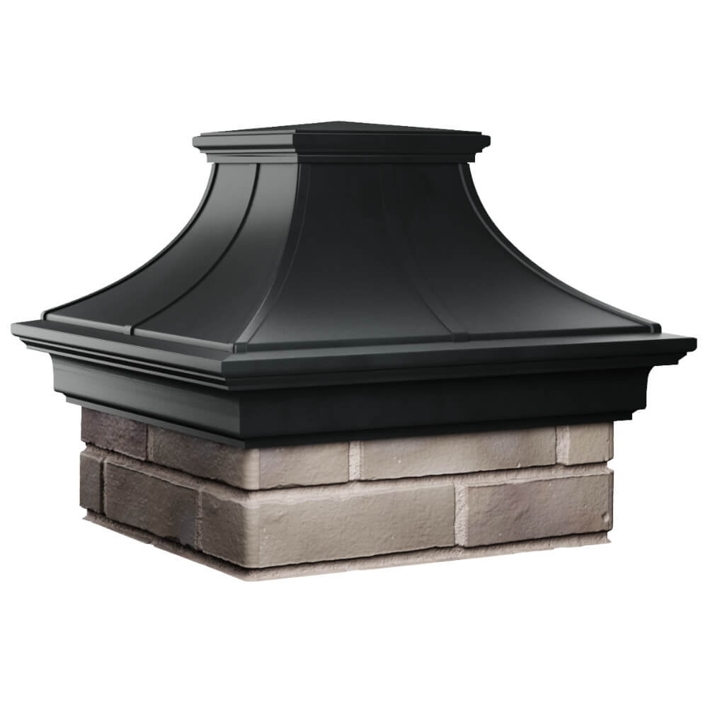 Колпак Zking Монблан Премиум Черный на столб 1.5х1.5 кирпича (385х385мм) в Челябинске фото