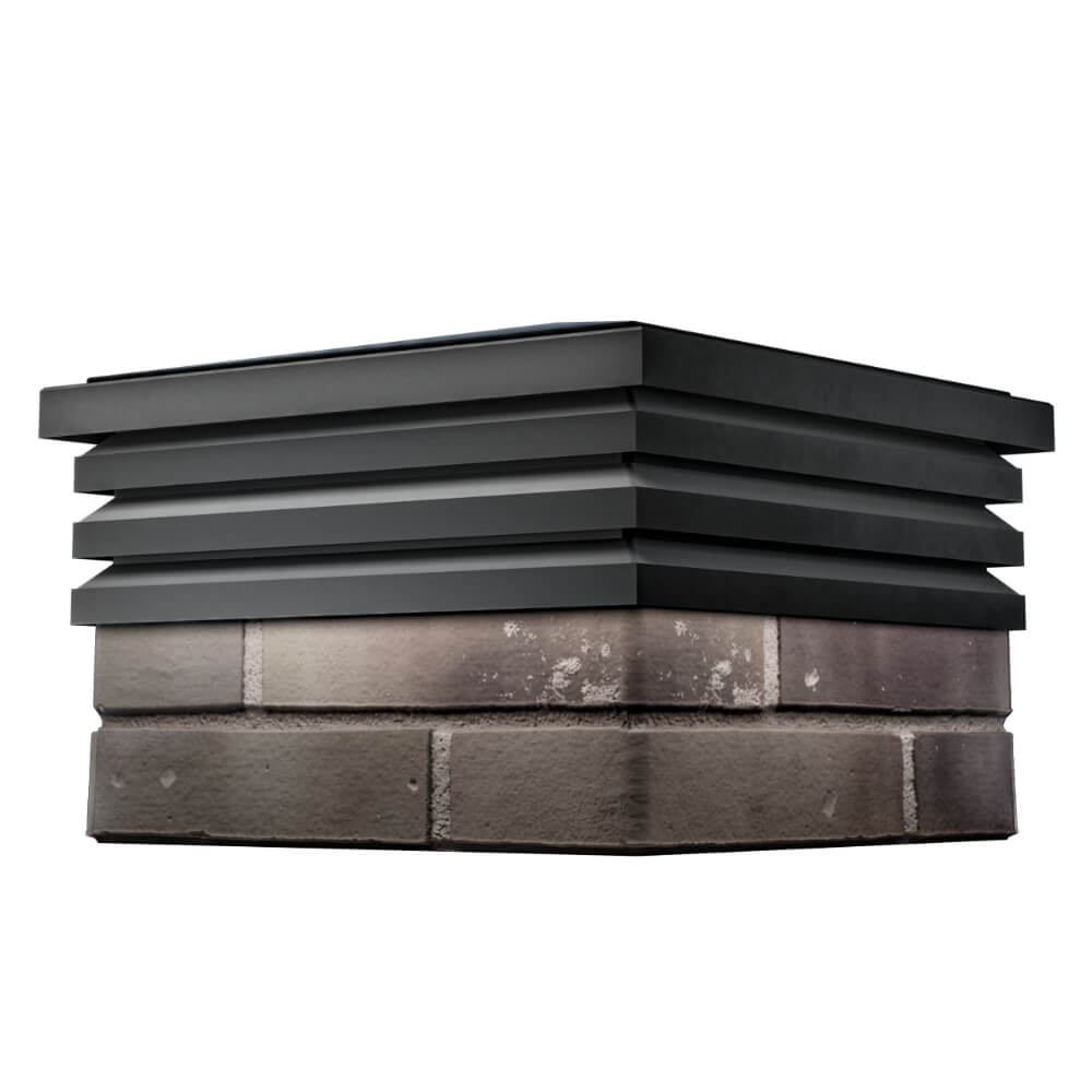 Колпак Zking Бона ХайТек Черный на столб 1.5х1.5 кирпича (385х385мм) в Челябинске фото