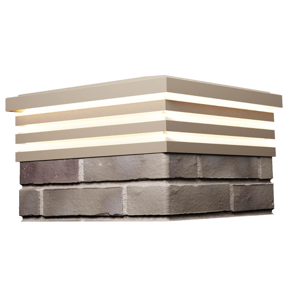 Колпак Zking Бона ХайТек Бежевый на столб 1.5х1.5 кирпича (385х385мм) с подсветкой в Челябинске фото