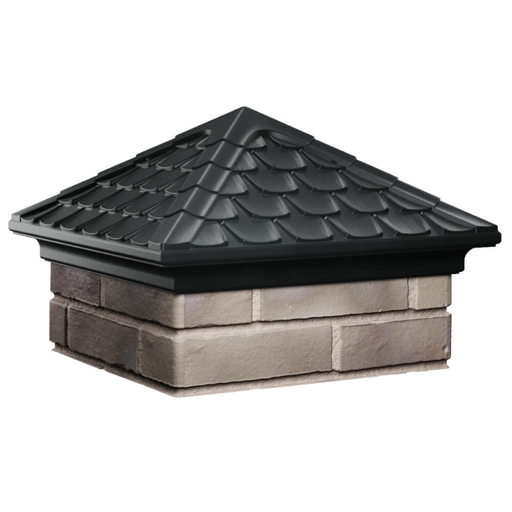 Колпак Zking Эльбрус Черный на столб 1.5х1.5 кирпича (385х385мм) в Челябинске фото