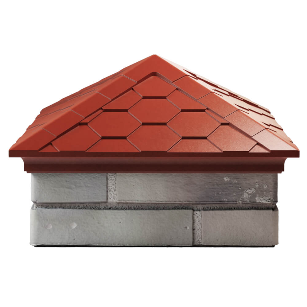 Колпак Zking Эверест Красный на столб 1.5х1.5 кирпича (390х390мм) Челябинск фото