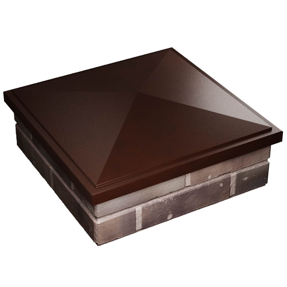 Колпак Zking БонаМоно Коричневый на столб 2х2 кирпича (515х515, 530х530мм) в Челябинске фото