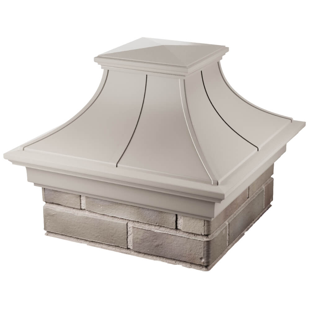 Колпак Zking Монблан Премиум Бежевый на столб 1.5х1.5 кирпича (385х385мм) в Челябинске фото