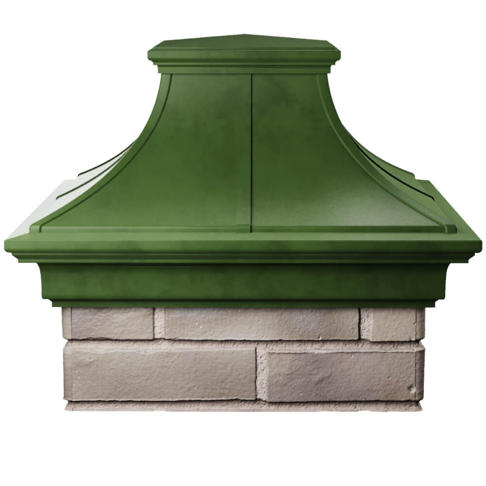 Колпак Zking Монблан Премиум Зеленый на столб 1.5х1.5 кирпича (385х385мм) Челябинск фото