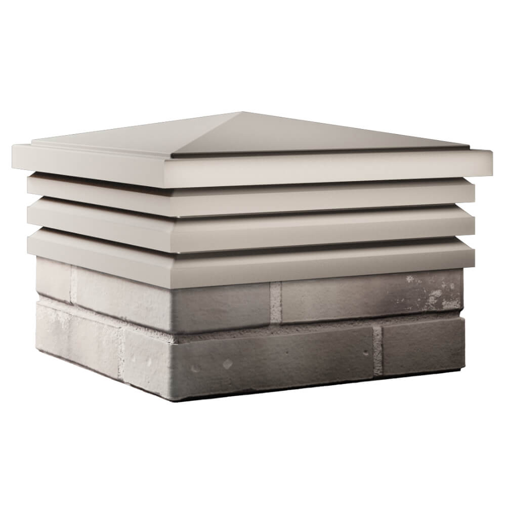 Колпак Zking Бона ХайТек Бежевый на столб 1.5х1.5 кирпича (385х385мм) в Челябинске фото