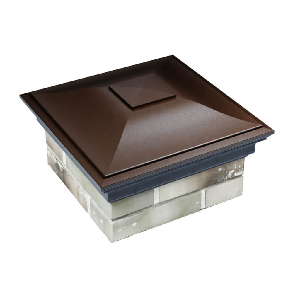 Колпак Zking Монблан Коричневый на столб 1.5х1.5 еврокирпича 0.7НФ (355х355мм) в Челябинске фото