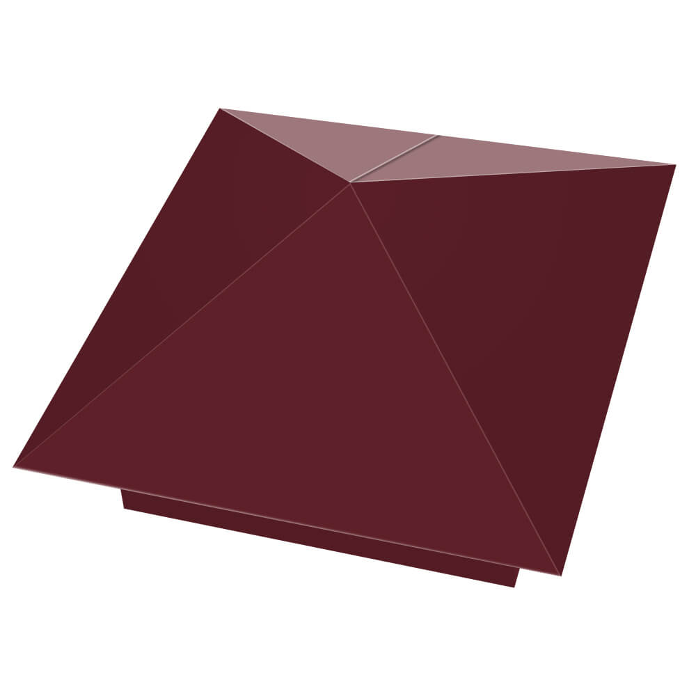 Колпак металлический 390х390мм RAL3005 Красное Вино заборный Челябинск фото