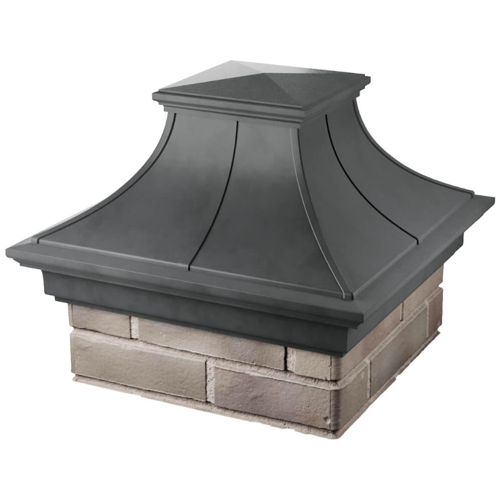 Колпак Zking Монблан Премиум Серый на столб 1.5х1.5 кирпича (385х385мм) в Челябинске фото