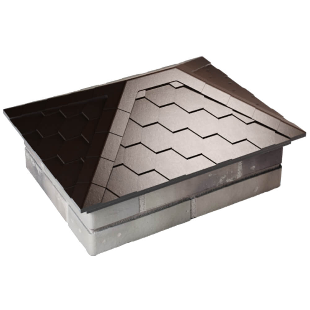 Колпак Zking Эверест Коричневый на столб 2х1.5 кирпича (520х390мм) Челябинск фото