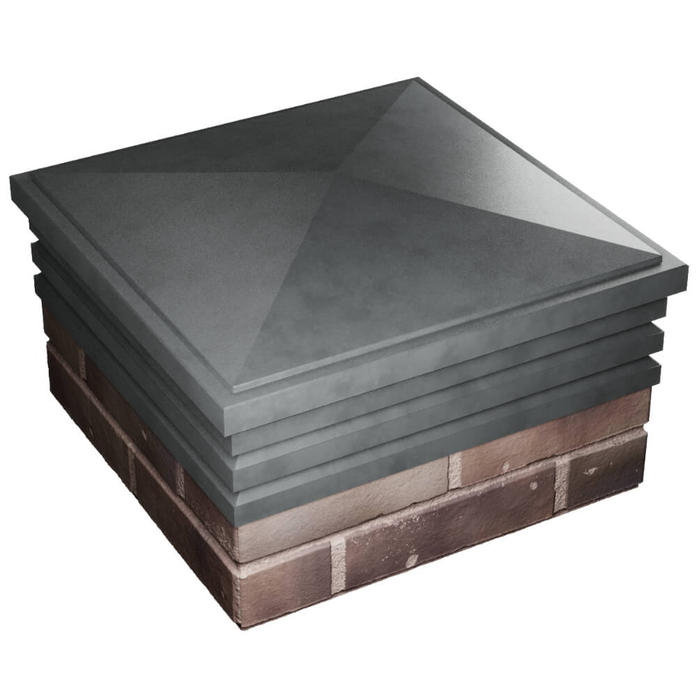 Колпак Zking Бона ХайТек Серый на столб 2х2 кирпича (513х513мм) в Челябинске фото