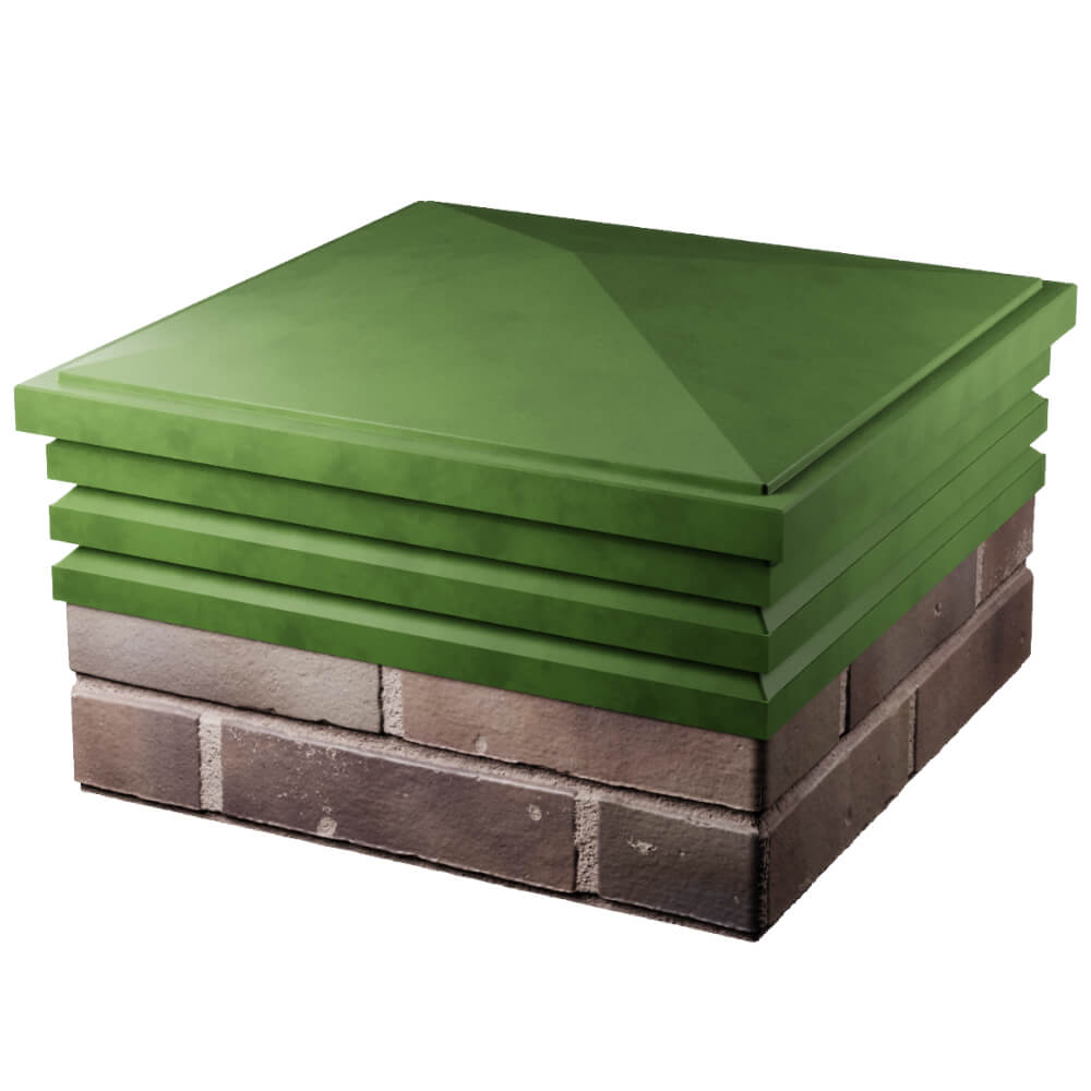 Колпак Zking Бона ХайТек Зеленый на столб 2х2 кирпича (513х513мм) в Челябинске фото