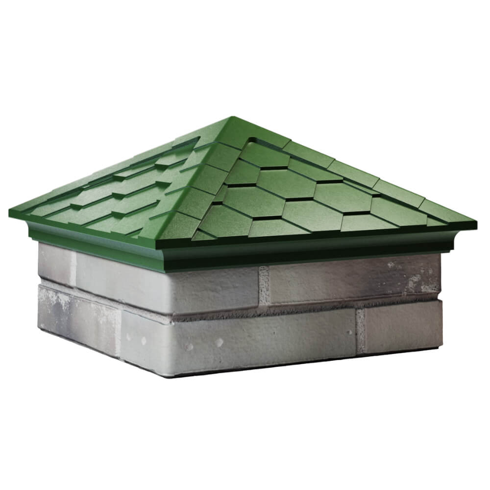 Колпак Zking Эверест Зеленый на столб 1.5х1.5 кирпича (390х390мм) в Челябинске фото