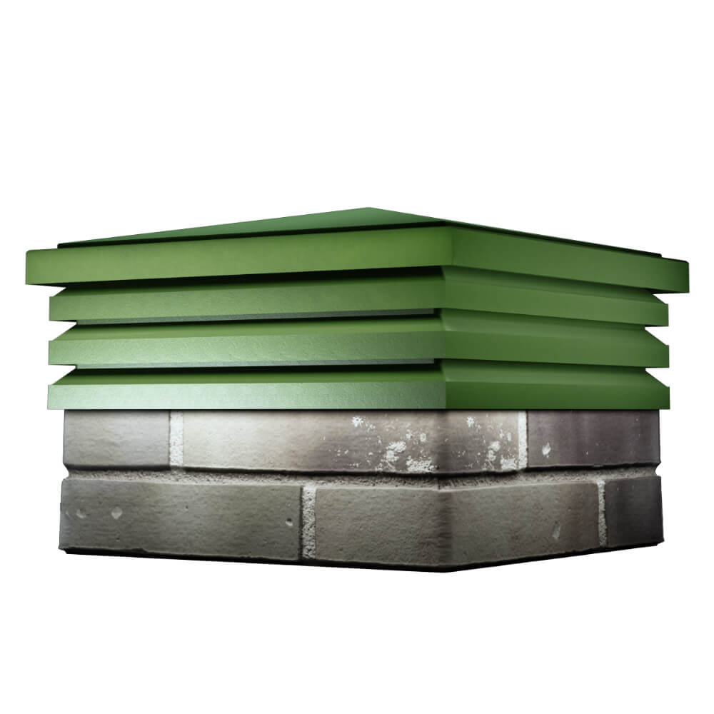 Колпак Zking Бона ХайТек Зеленый на столб 1.5х1.5 кирпича (385х385мм) в Челябинске фото