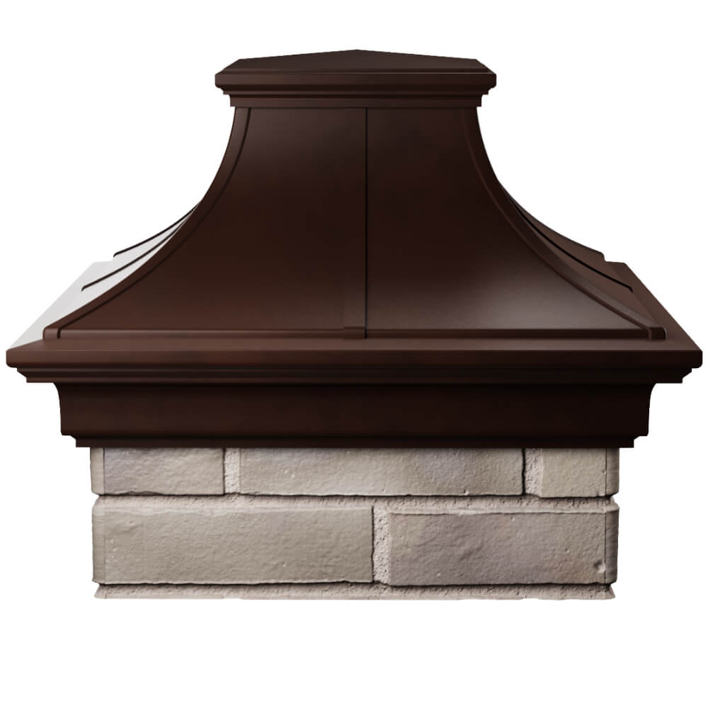 Колпак Zking Монблан Премиум Коричневый на столб 1.5х1.5 кирпича (385х385мм) Челябинск фото