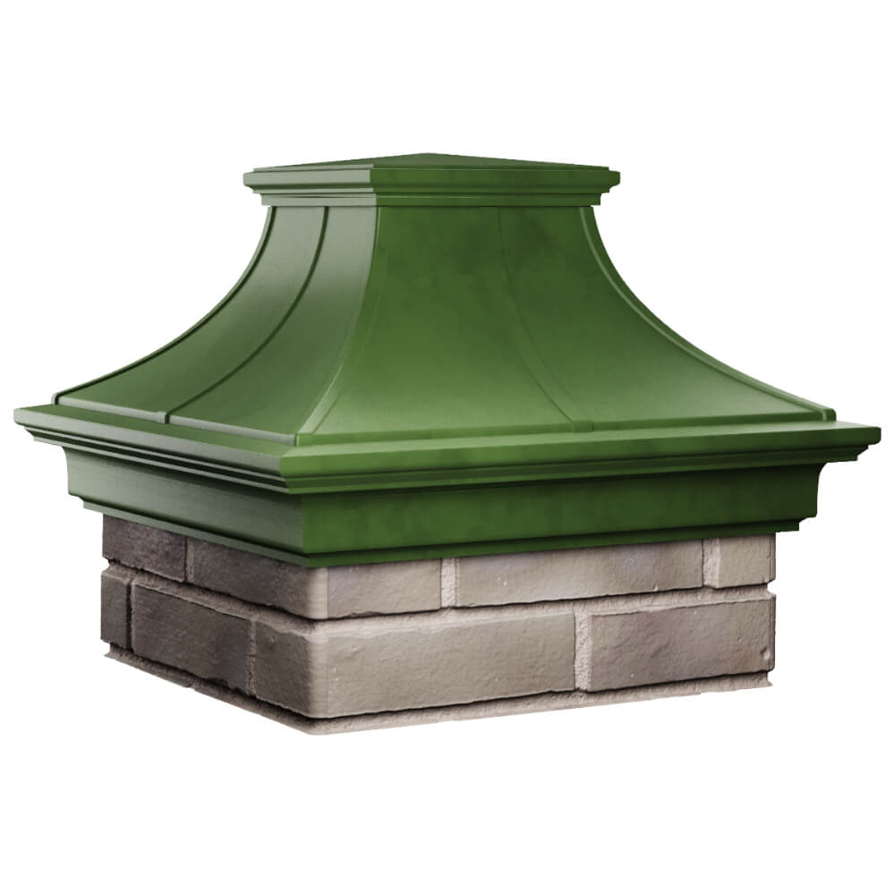 Колпак Zking Монблан Премиум Зеленый на столб 1.5х1.5 кирпича (385х385мм) в Челябинске фото