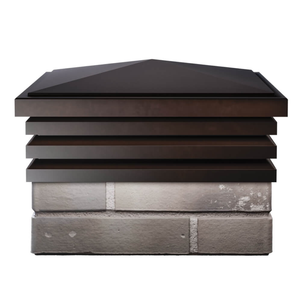 Колпак Zking Бона ХайТек Коричневый на столб 1.5х1.5 кирпича (385х385мм) Челябинск фото