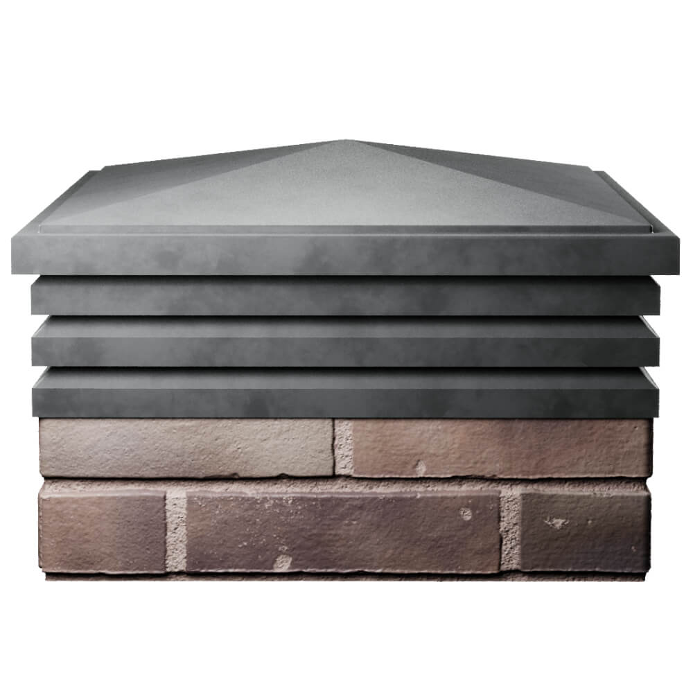 Колпак Zking Бона ХайТек Серый на столб 2х2 кирпича (513х513мм) Челябинск фото