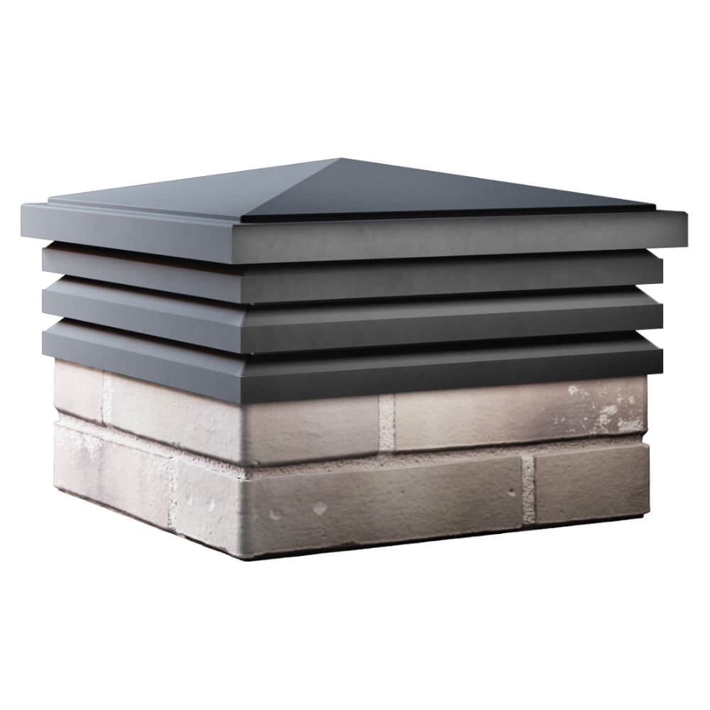 Колпак Zking Бона ХайТек Серый на столб 1.5х1.5 кирпича (385х385мм) в Челябинске фото