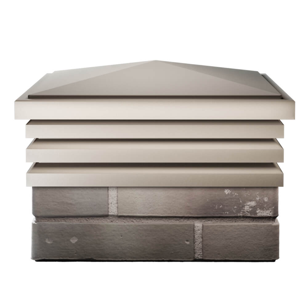 Колпак Zking Бона ХайТек Бежевый на столб 1.5х1.5 кирпича (385х385мм) Челябинск фото