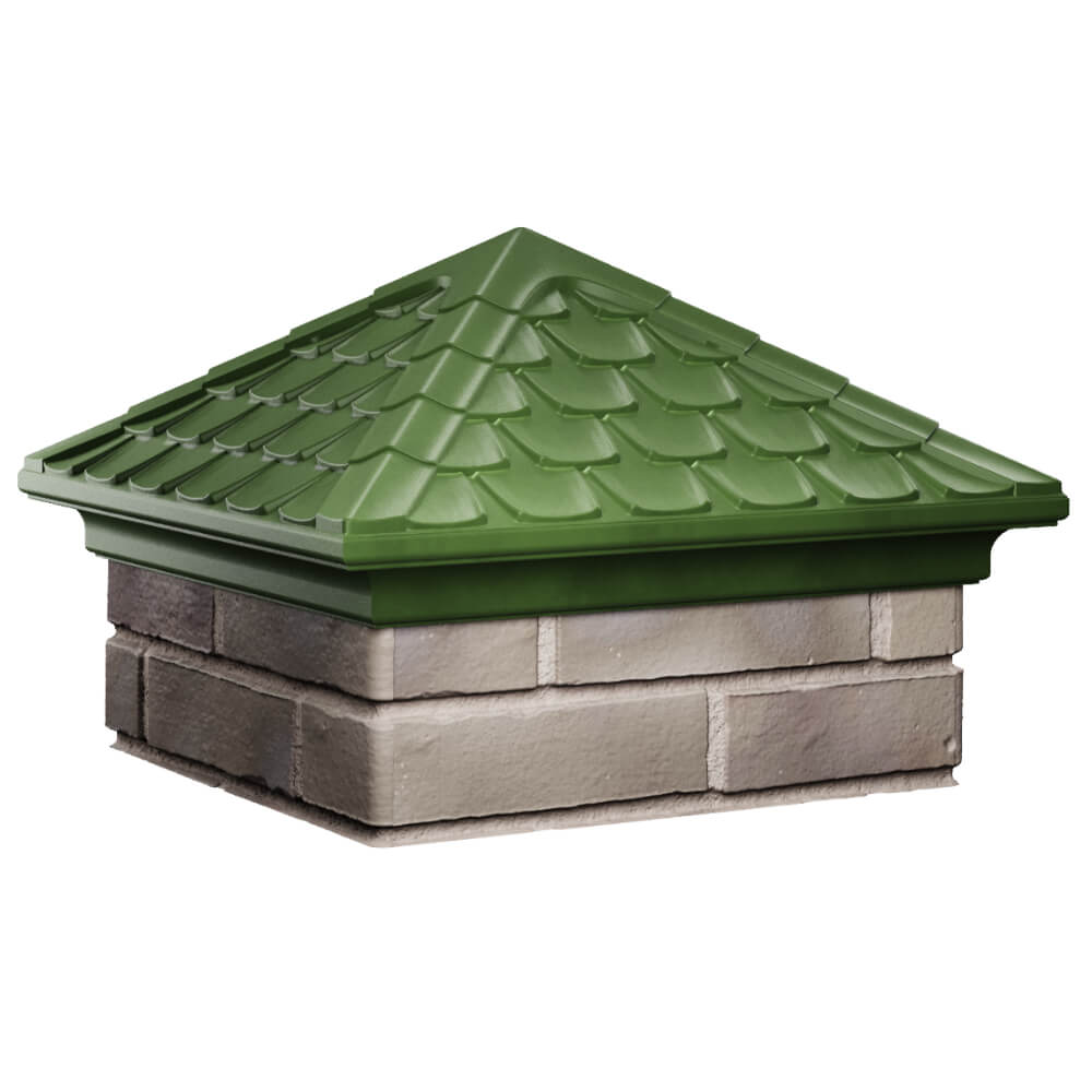 Колпак Zking Эльбрус Зеленый на столб 1.5х1.5 кирпича (385х385мм) в Челябинске фото