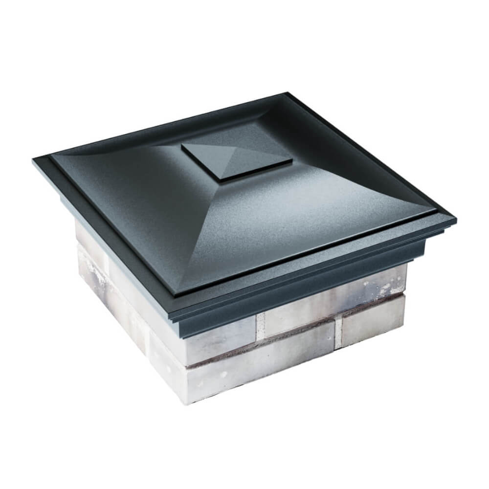 Колпак Zking Монблан Черный на столб 1.5х1.5 еврокирпича 0.7НФ (355х355мм) в Челябинске фото