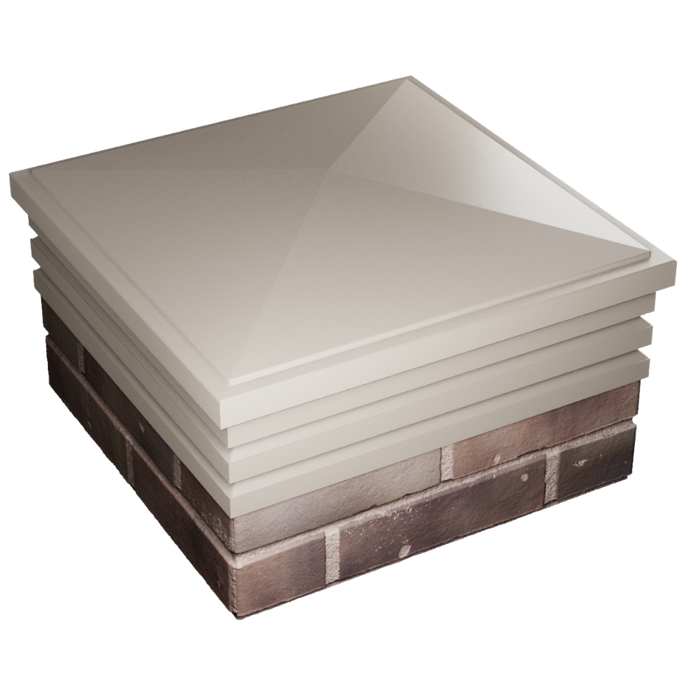 Колпак Zking Бона ХайТек Бежевый на столб 2х2 кирпича (513х513мм) в Челябинске фото