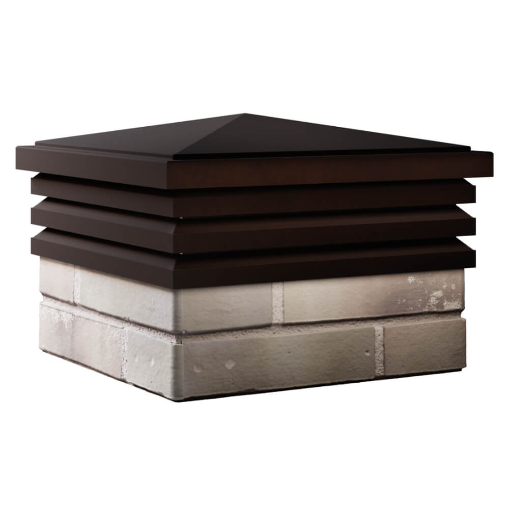 Колпак Zking Бона ХайТек Коричневый на столб 1.5х1.5 кирпича (385х385мм) в Челябинске фото