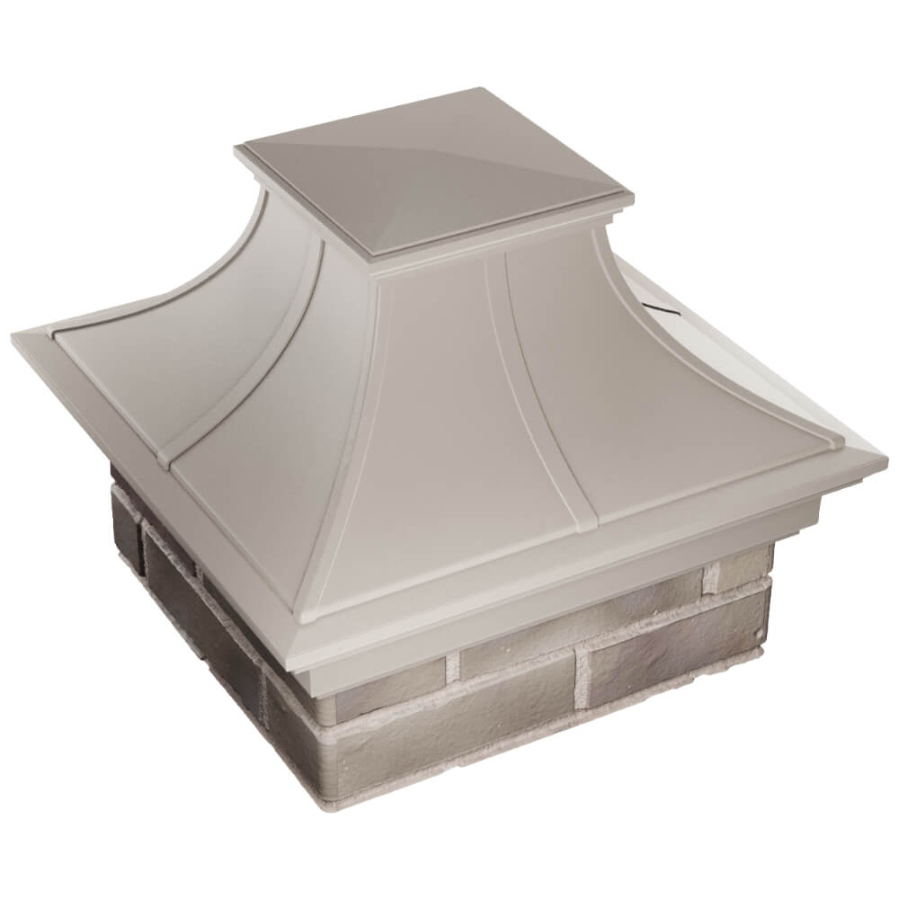Колпак Zking Монблан Премиум Бежевый на столб 1.5х1.5 кирпича (385х385мм) в Челябинске фото