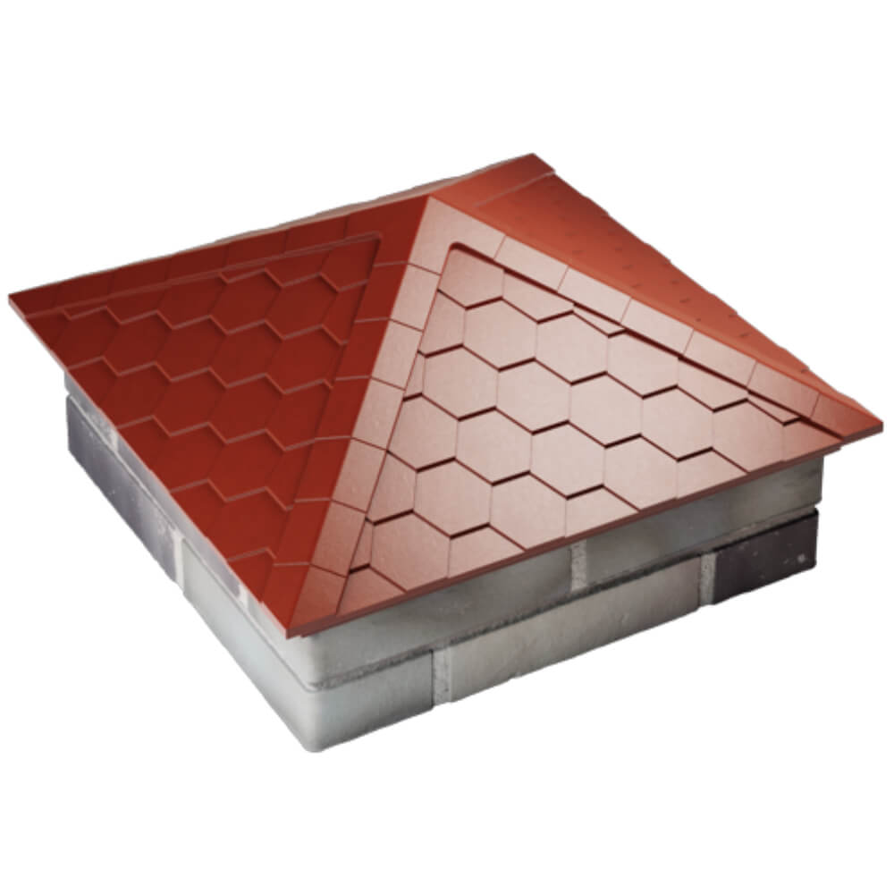 Колпак Zking Эверест Красный на столб 2х2 кирпича (535х535мм) Челябинск фото